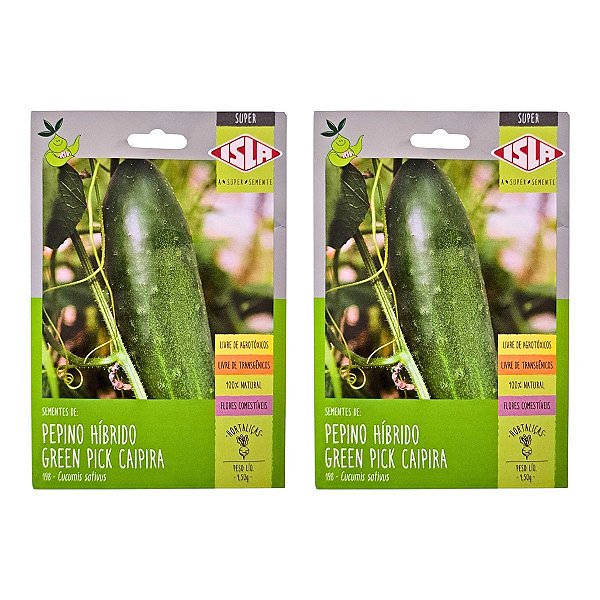 3g Sementes de Pepino Híbrido Green Pick Caipira - Isla Sementes