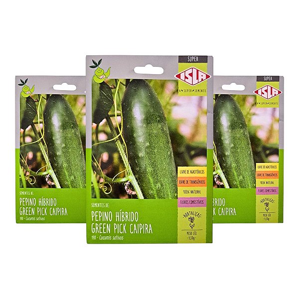 4,5g Sementes de Pepino Híbrido Green Pick Caipira - Isla