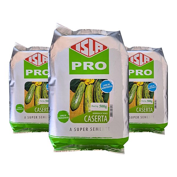 3 Unidades Sementes de Abobrinha de Tronco Caserta 500g - Isla