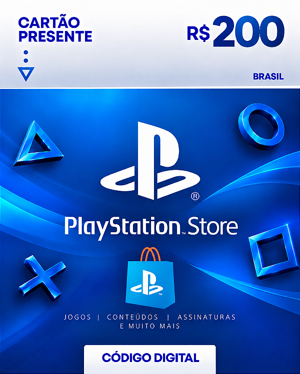 Cartão Playstation Store Brasil Psn Card 200 Reais