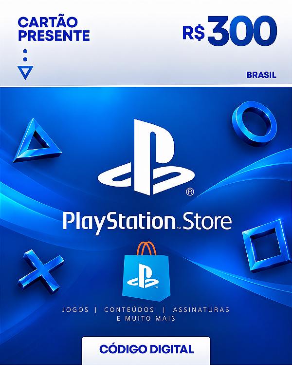 Cartão Playstation Store Brasil Psn Card 300 Reais