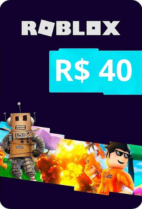 Roblox 40 R$ Robux Código de Resgate Digital
