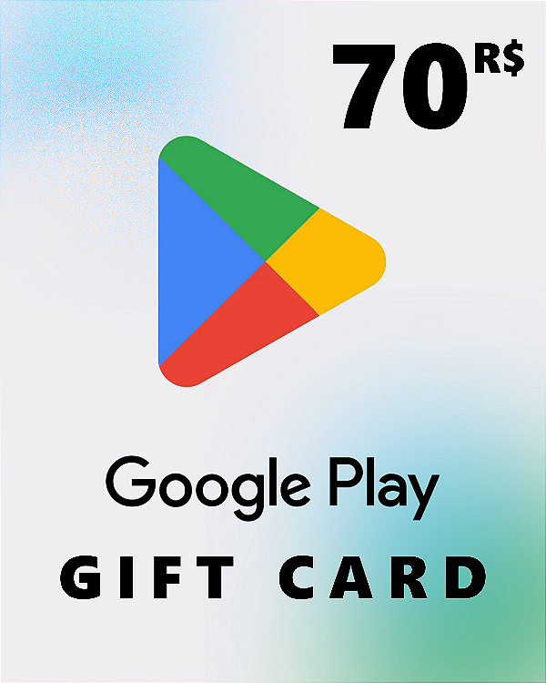 Cartão Google Play 70 R$ Código de Resgate Digital