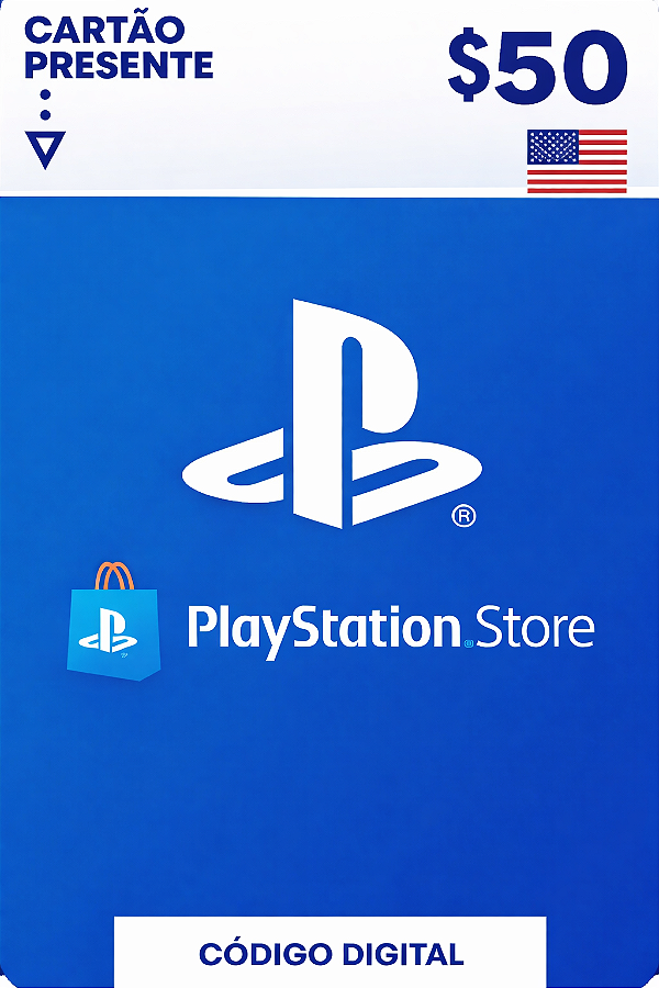 Cartão Playstation Store $50 Dólares USA - Código Digital