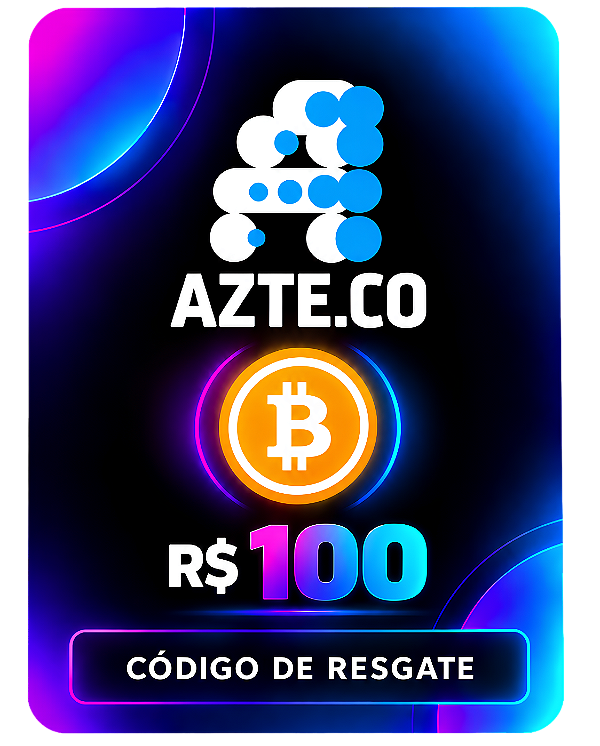 Cartão Presente R$ 100 Bitcoin Azteco Código de Resgate