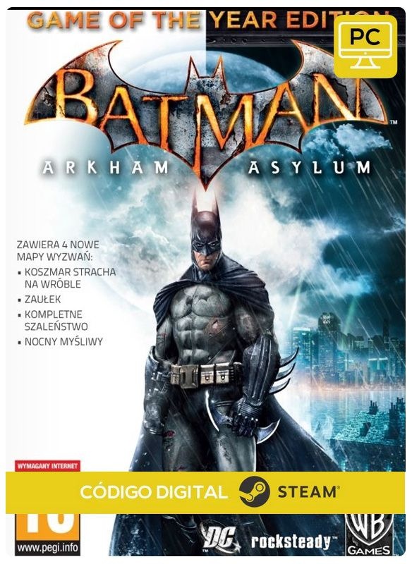Batman: Arkham Asylum GOTY Steam CD key PC Código De Resgate Digital