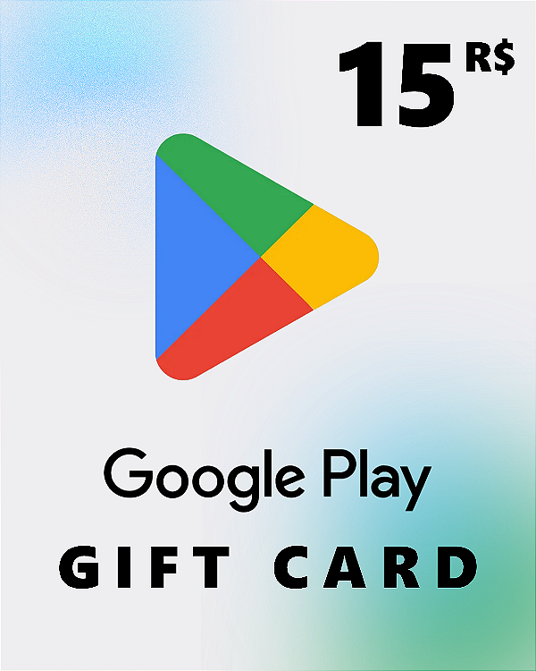 Cartão Google Play 15 R$ Código de Resgate Digital