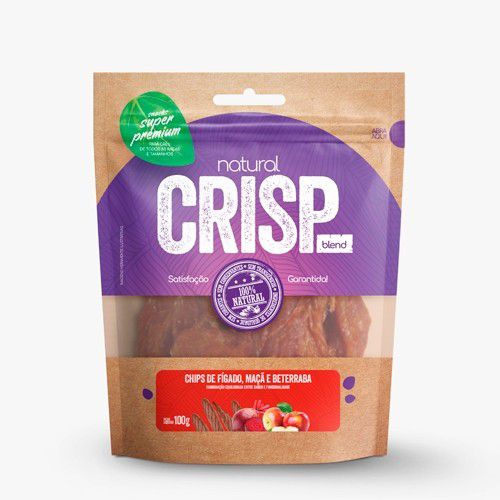 Petisco para Cães Natural Crisp Chips de Fígado, Maçã e Beterraba 100g