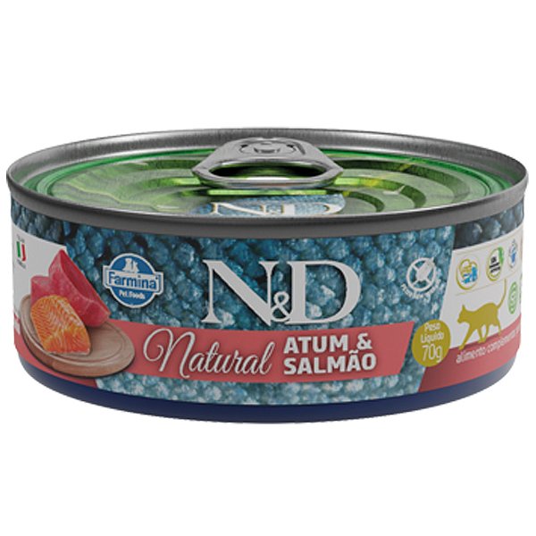Alimento Úmido para Gatos N&D Natural Atum e Salmão 70g