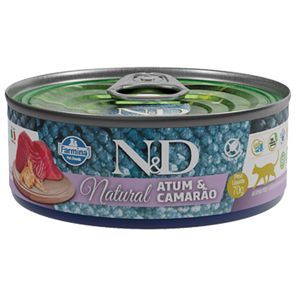 Alimento Úmido para Gatos N&D Natural Atum e Camarão 70g