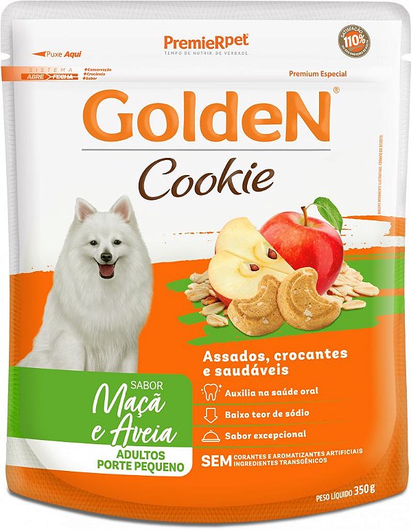 Biscoito para Cães Adultos Golden Cookie Maçã e Aveia Pequeno Porte 350g