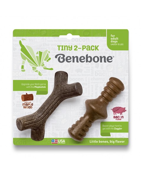 Brinquedo para Cães Benebone Tiny 2 Pack Maple + Zaggler