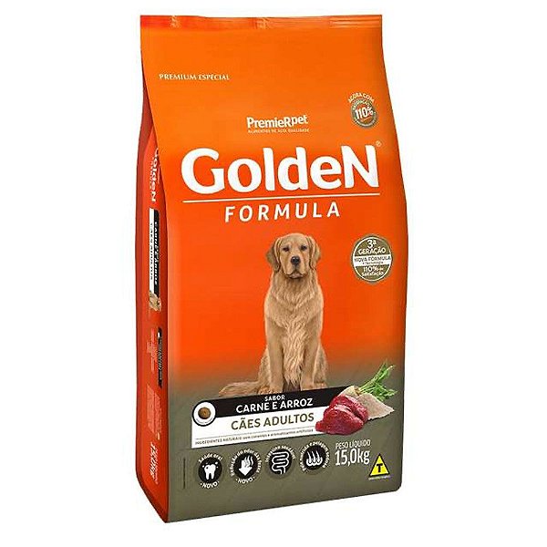 Ração para Cães Adultos Golden Formula Carne e Arroz