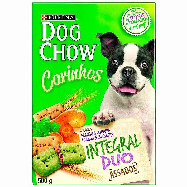 Dog Chow Biscoito Integral Duo sabor Frango, Cenoura e Espinafre