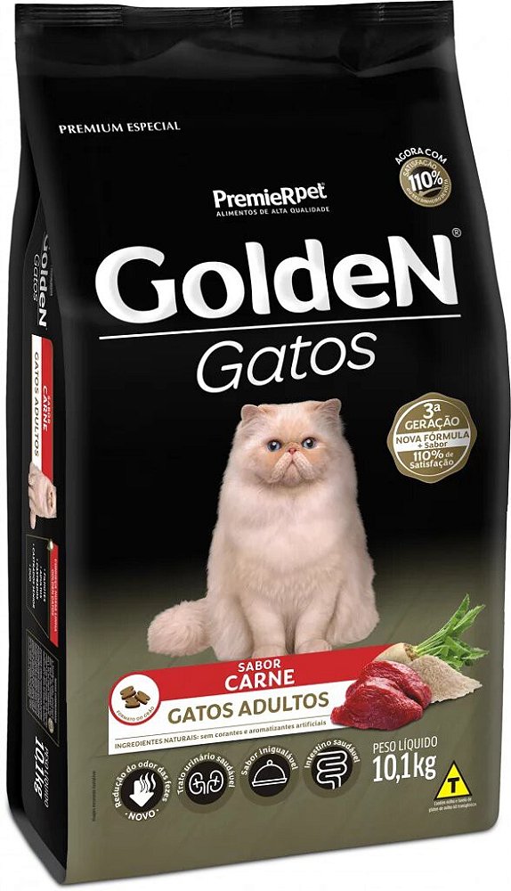 Ração para Gatos Golden Gatos Adultos sabor Carne