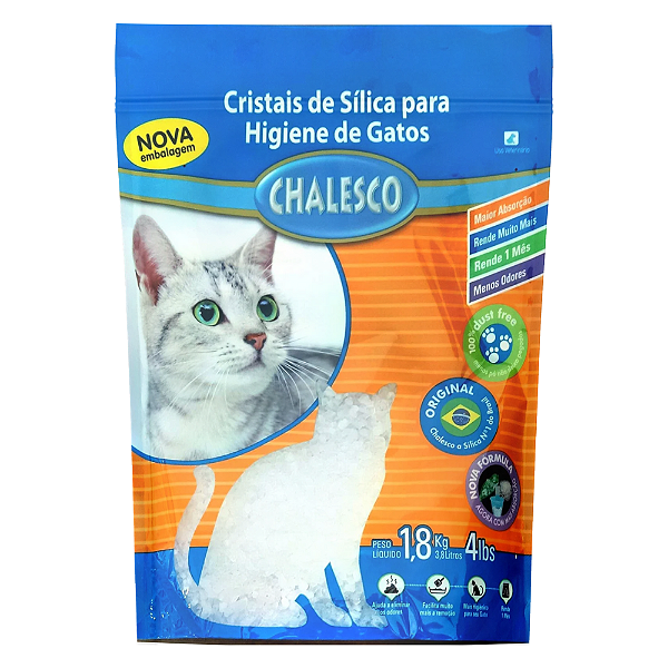 Granulado Sanitário para Gatos Chalesco Areia Sílica 1,8kg
