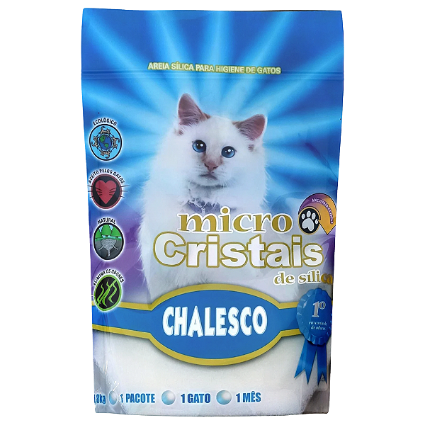 Granulado Sanitário para Gatos Chalesco Areia Micro Sílica 1,8kg