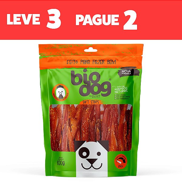 Petisco para Cães Biodog Gourmet Soft Strips 100g