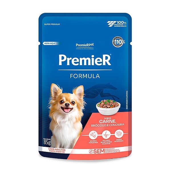 Ração Úmida para Cães Premier Gourmet Sache Adulto Porte Pequeno Carne 85g