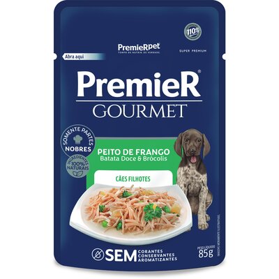 Ração Úmida para Cães Premier Gourmet Sache Filhote Peito de Frango 85g