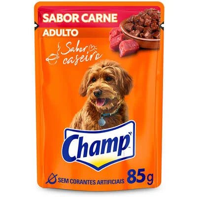 Ração Úmida para Cães Champ Sachê Adulto Carne 85g