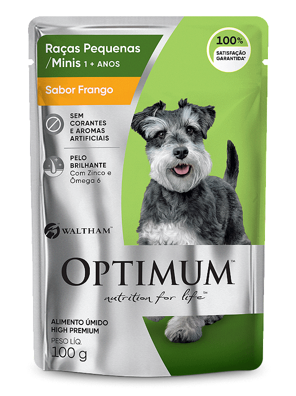 Ração Úmida para Cães Optimum Sachê Adulto Frango Raças Pequenas 100g