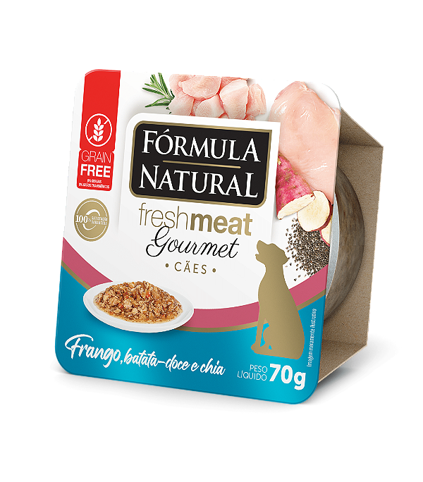 Ração Úmida para Cães Fórmula Natural Fresh Meat Gourmet Cães Frango, Batata Doce e Chia 70g