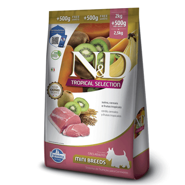 Ração para Cães N&D Tropical Cães Adultos Mini Suíno 2,5kg