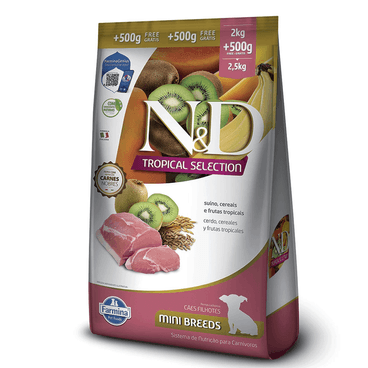 Ração para Cães N&D Tropical Cães Filhotes Mini Suíno 2,5kg