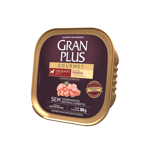 Ração Úmida para Cães Gran Plus Gourmet Patê Cães Filhotes Frango 300g