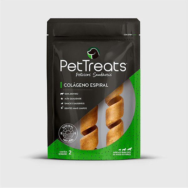 Petisco para Cães Pet Treats Colágeno Espiral 6" 2 unidades