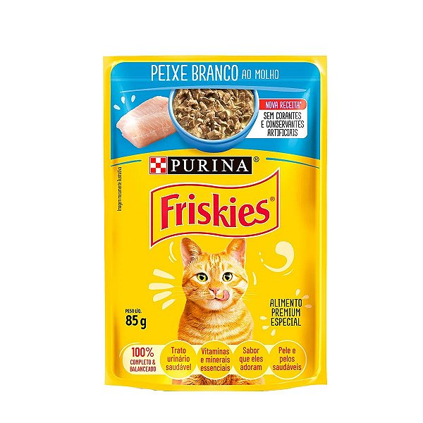 Ração para Gatos Friskies Sache Adulto Peixe Branco 85g