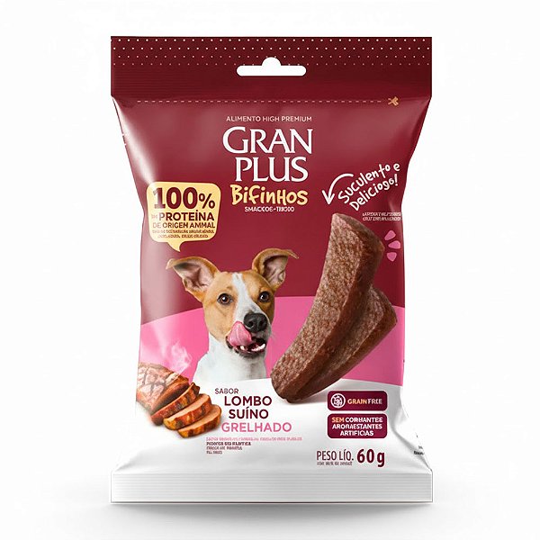Bifinho para Cães Gran Plus Lombo Suíno Grelhado 60g