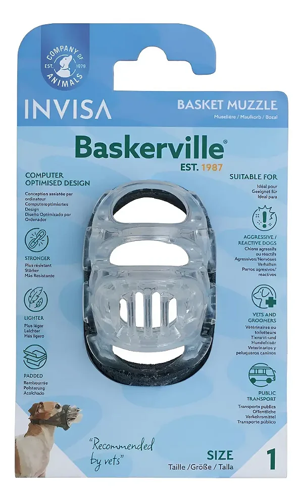 Focinheira para Cães Baskerville Invisa Tamanho 1 - PP