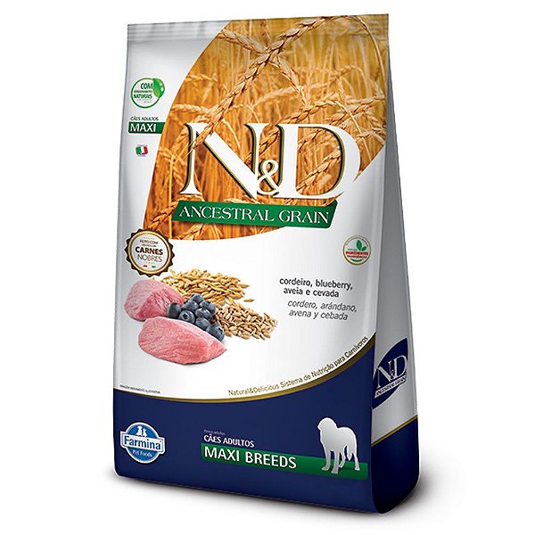 Ração para Cães N&D Ancestral Cães Adultos Maxi Cordeiro 10,1kg