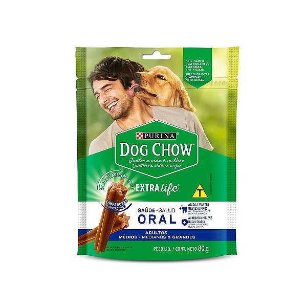 Dog Chow Saúde Oral para Cães de Raças Médias e Grandes 80g