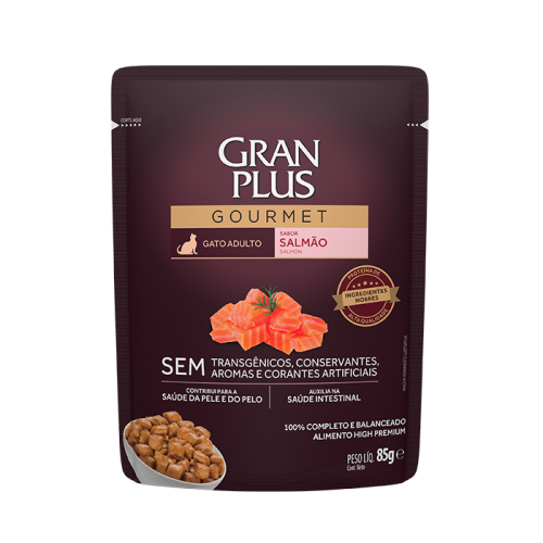 GRAN PLUS SACHE GATO SALMAO 85G