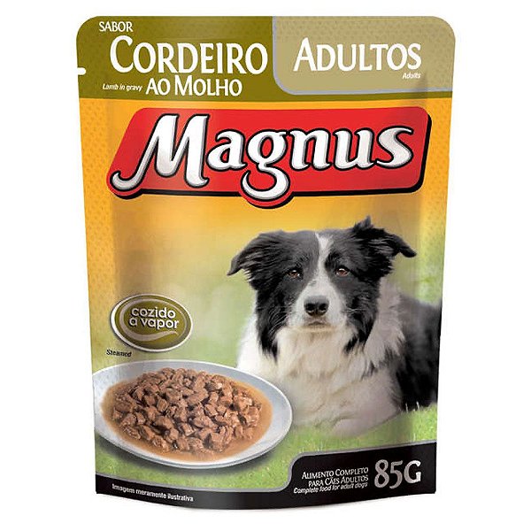 Ração Úmida para Cães Adultos Magnus Sache Cordeiro ao Molho 85g