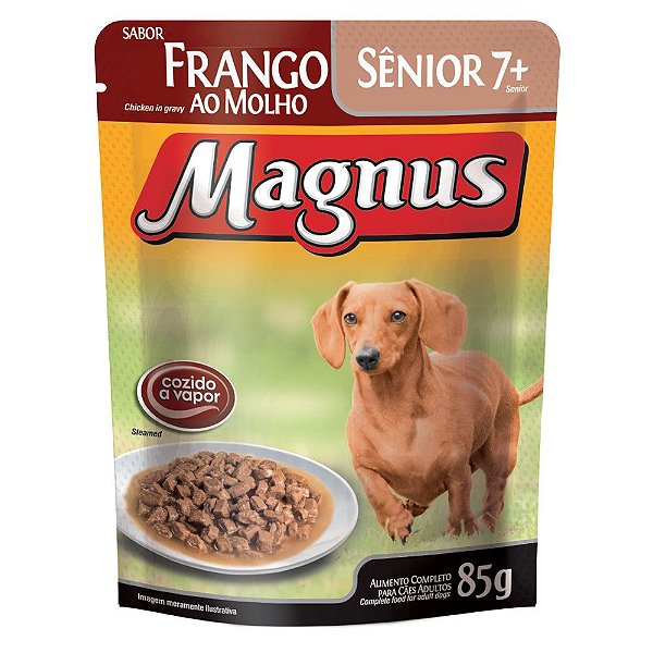 Magnus Sachê para Cães Sênior 7+ sabor Frango ao Molho 85g