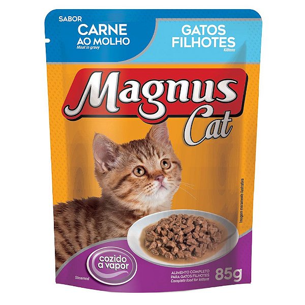 Ração Úmida para Gatos Filhotes Magnus Sache Carne ao Molho 85g