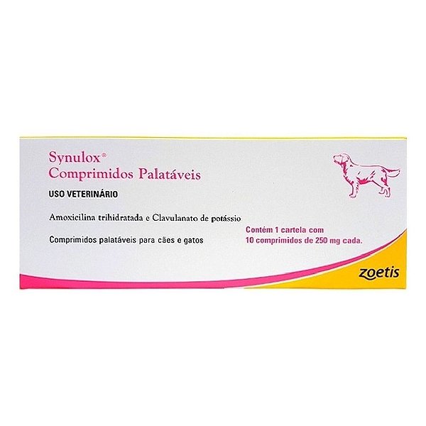 Synulox 250mg Comprimidos Palatáveis - 10 comprimidos