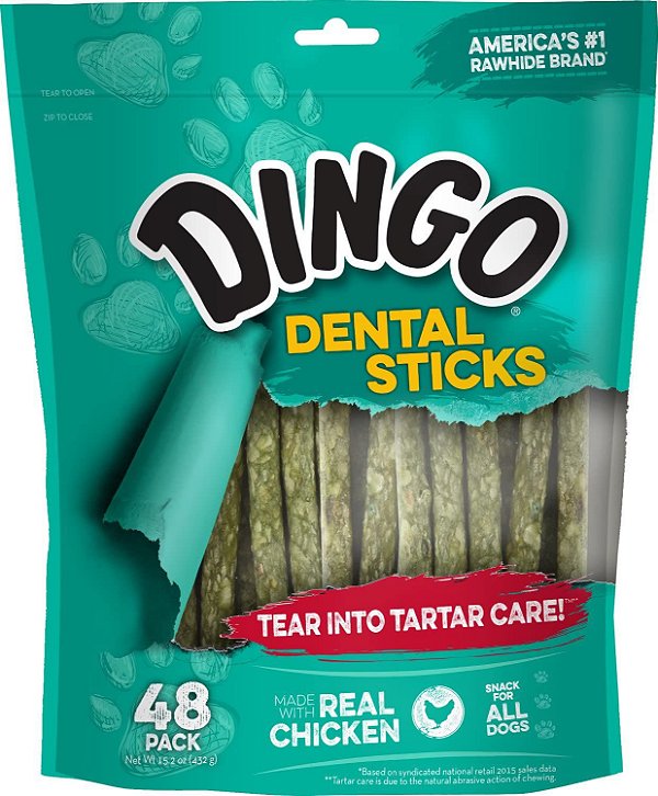Osso para Cães Dingo Dental Sticks com 10 Unidades
