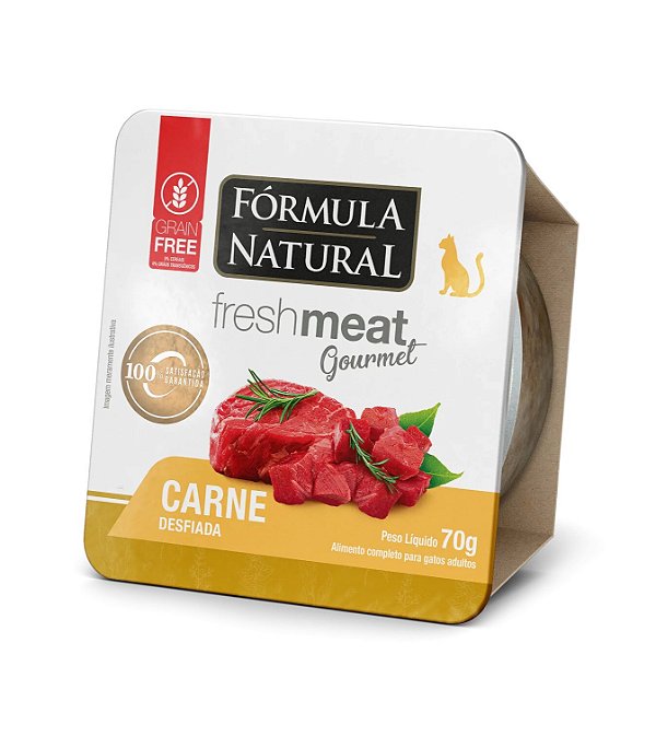 Alimento Úmido Fórmula Natural Gatos Fresh Meat Gourmet Carne 70g