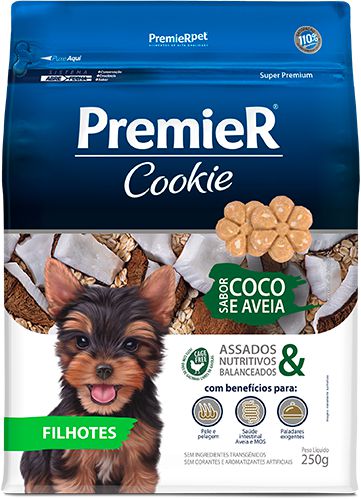 Biscoito para Cães Filhotes Premier Cookie Coco e Aveia 250g