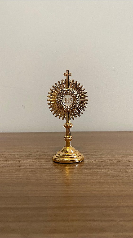 Ostensório dourado Resplendor JHS médio 8cm