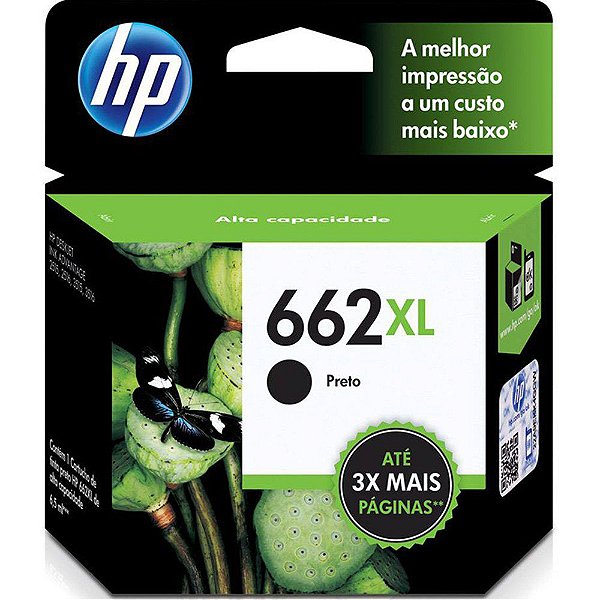 CARTUCHO HP 662 XL PRETO ORIGINAL CZ105AB