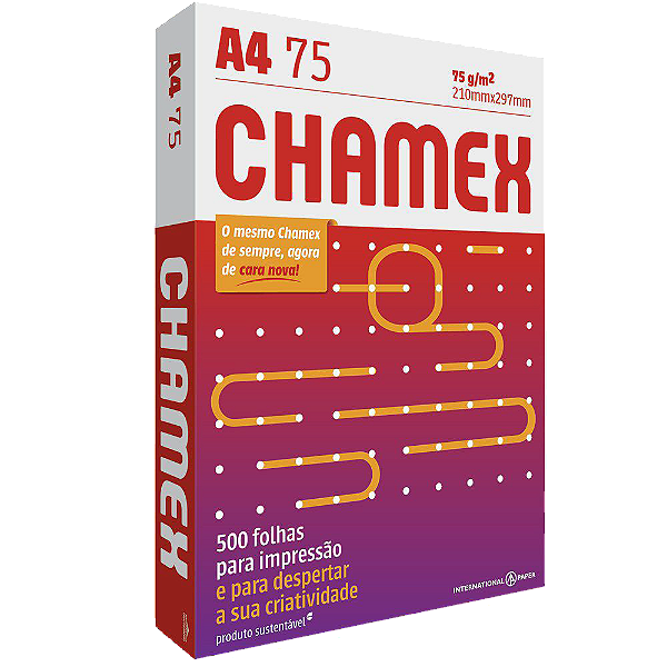 PAPEL A4 CHAMEX - PACOTE COM 500 FOLHAS