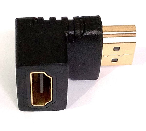 Conector HDMI macho para HDMI Femea 90 graus