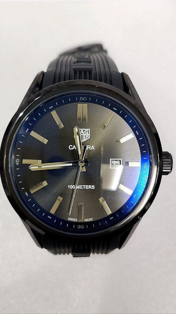 Relógio Tag Carrera Luxo Masculino - Pulseira Silicone Preta (réplica premium)