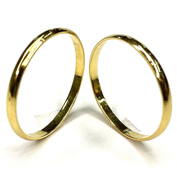 Par de Alianças 2MM  Suíça - Ouro 18k